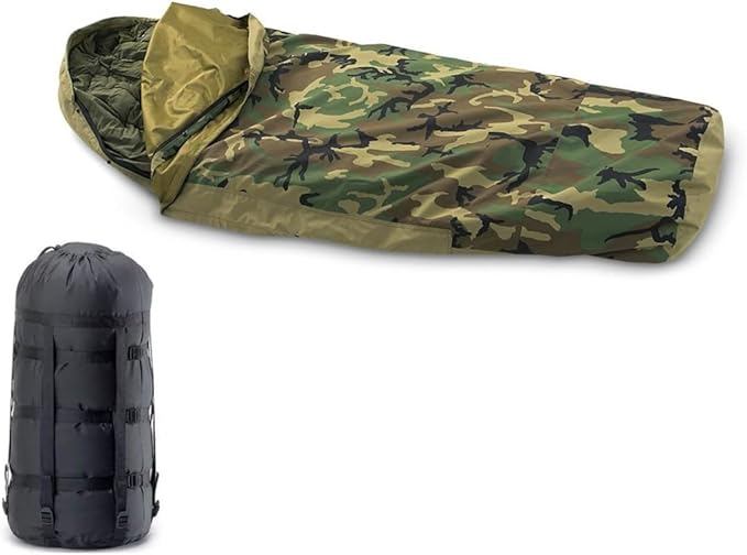 AMAZON US MILITARY ISSUE - ECWS WOODLAND MODULAR SLEEPING BAG SYSTEM 4 PIECES 71