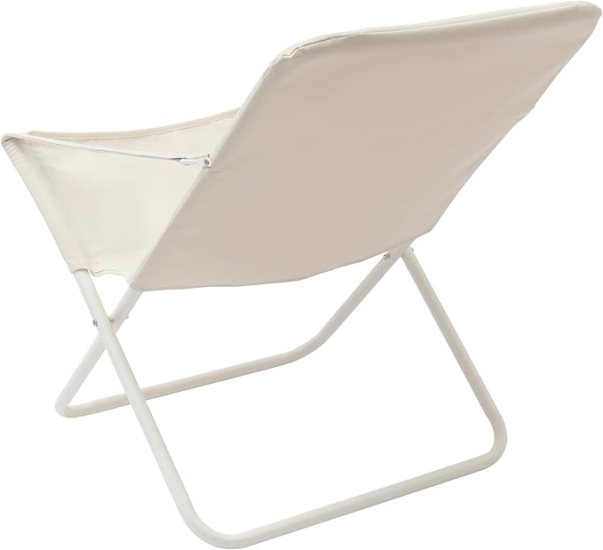 SUNNYLiFE Sun Chair Casa Cream Outdoor Foldable Chair Lightweight Water Resistant Polyester &amp Iron Cream 21.65 x 21.65 x 31.5 inches 6.61 lbs