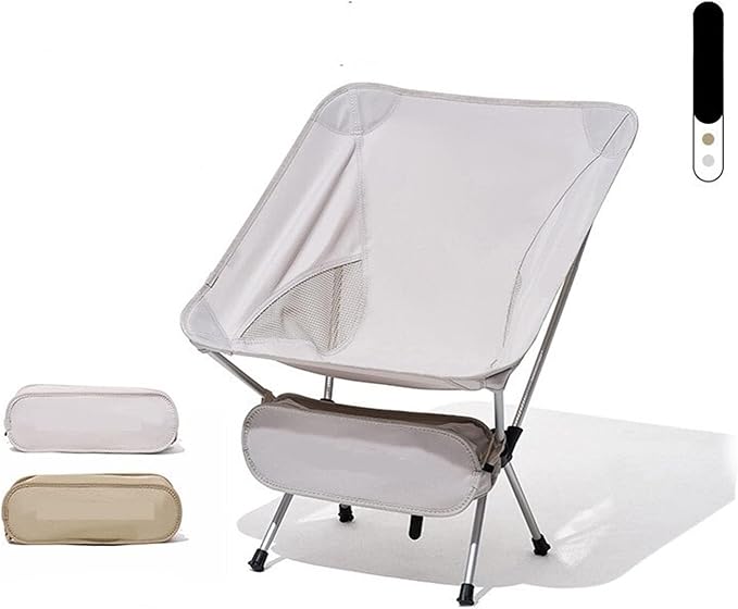 Portable Folding Camping Chair with Aluminum Backrest Lightweight Picnic and Fishing Chair for Outdoor Activities