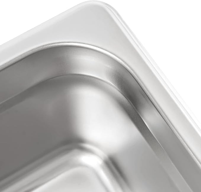 Soro Essentials- 1/6 Size 2-1/2 Deep Stainless Steel Anti-Jamming Steam Table Pan 22 Gauge- Chafer Food Pan Stackable Anti-Jam Steam Pans for Hotel Restaurant Supplies Party Buffet Event Catering
