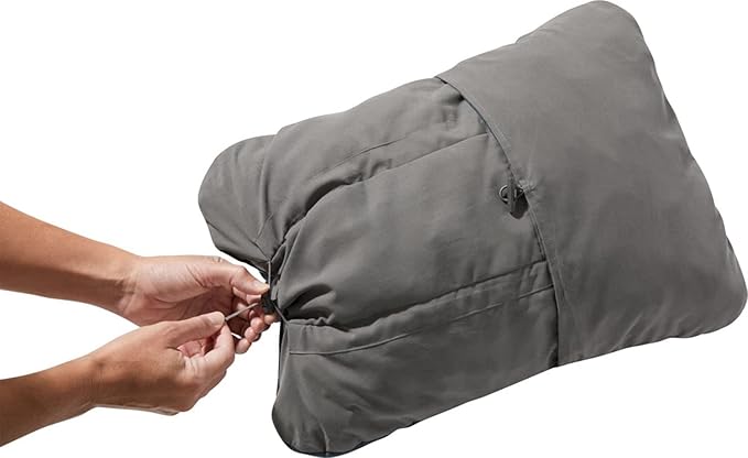 Therm-a-Rest Compressible Cinch Camping and Backpacking Pillow Regular - 14 x 18 Inch Sage Topo Wave Print