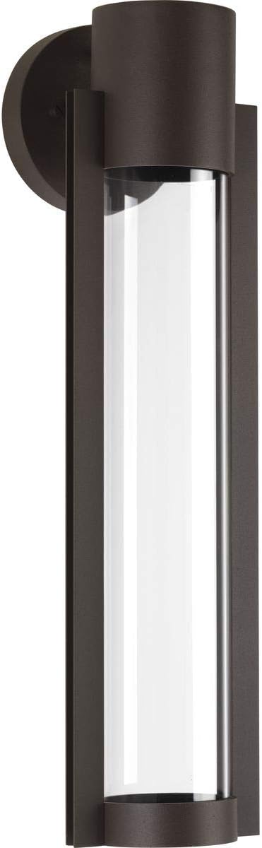 Progress Lighting Z-1030 LED Collection 1-Light Clear Glass Modern Outdoor Medium Wall Lantern Light Antique Bronze
