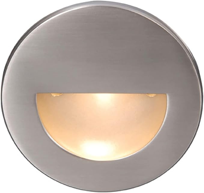 WAC Landscape Lighting LEDme 120V LED Half-Round Indoor and Outdoor Step and Wall Light 3000K Built-in LED in Brushed Nickel
