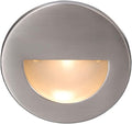 WAC Landscape Lighting LEDme 120V LED Half-Round Indoor and Outdoor Step and Wall Light 3000K Built-in LED in Brushed Nickel