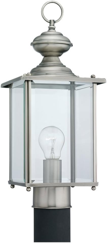Generation Lighting 8257-965 Jamestowne Outdoor Post Lantern Outside Fixture One - Light Antique Brushed Nickel