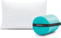 Coop Home Goods Original Travel and Camping Adjustable Pillow Small Camping Pillow with Compressible Stuff Sack Medium-Firm Memory Foam with Lulltra Washable Cover CertiPUR-US Certified (19x13)