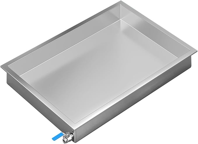 Large Stainless Steel Water Drain Pan 90x60x10cm - Durable Drip Tray with Outlet for Air Conditioners Oil Storage &amp Plant Germination - Versatile &amp Long-Lasting Solution
