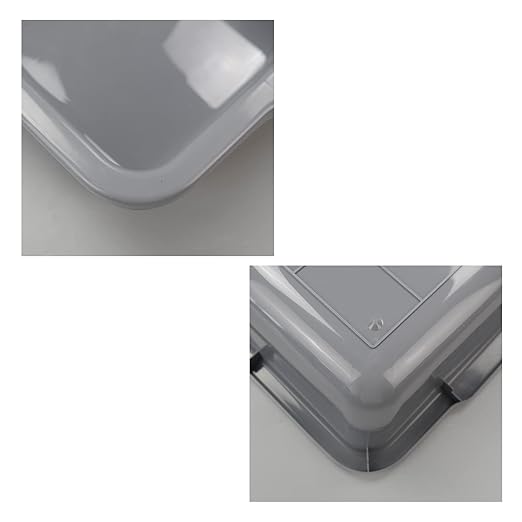 4-Pack 32 L Plastic Commercial Bus Box Large Bus Tubs Gray