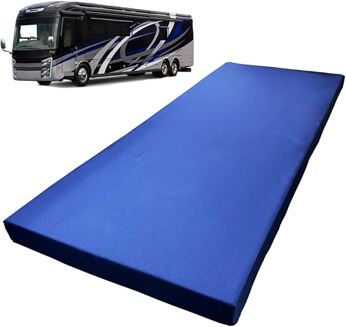 Foamma 5” x 38” x 75” Water Resistant Memory Foam RV Bunk Mattress Firm High Density Foam Base Comfortable and Durable Polyester Cover Truck Camper Travel Trailer Made in USA