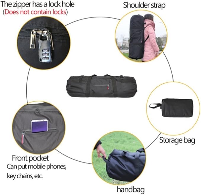 Large Capability Folding Tent Storage Carry Bag Waterproof Luggage Pack Pouch for Camping Hiking Picnic Organizer Walking Holder (Red-L)