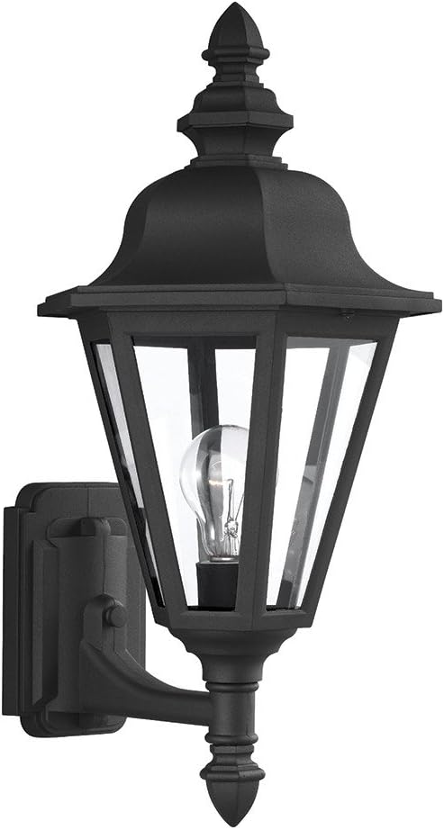 Sea Gull 8824-12 Brentwood 1-Light Black Wall Lantern