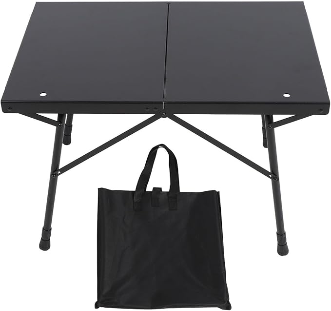 Camping Table Folding Portable Camp Side Table with Adjustable Height Aluminum Alloy Lightweight Camping Table for Outdoor Picnic BBQ Cooking