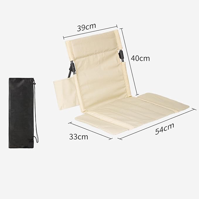 Outdoor Camping Backrest Padded Cushion Pad with Carry Bag Floor Backrest Chair for Trekking