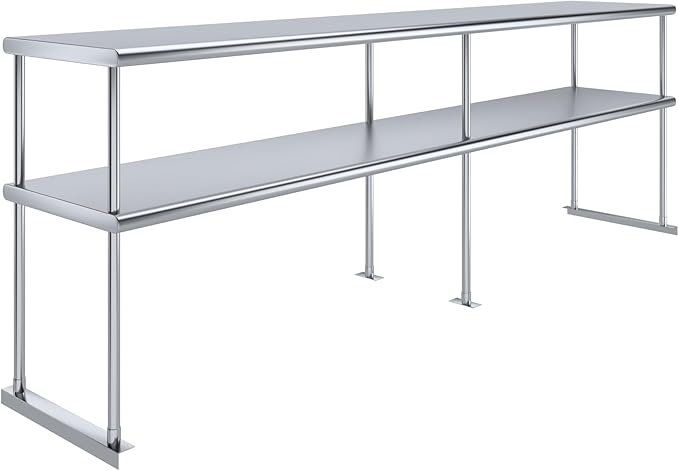 AmGood Double OverShelf Stainless Steel NSF - Many (96 Long x 18 Deep)
