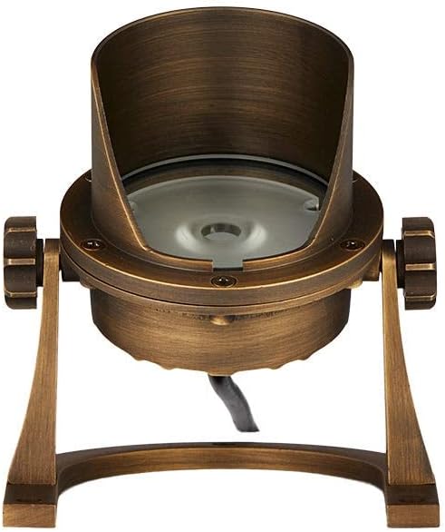 VOLT 12V IP68 Cold Forged Brass (Bronze) RGBW Color Changing LED Underwater Light with Shielded Top &amp Remote Control for Low Voltage Outdoor Lighting