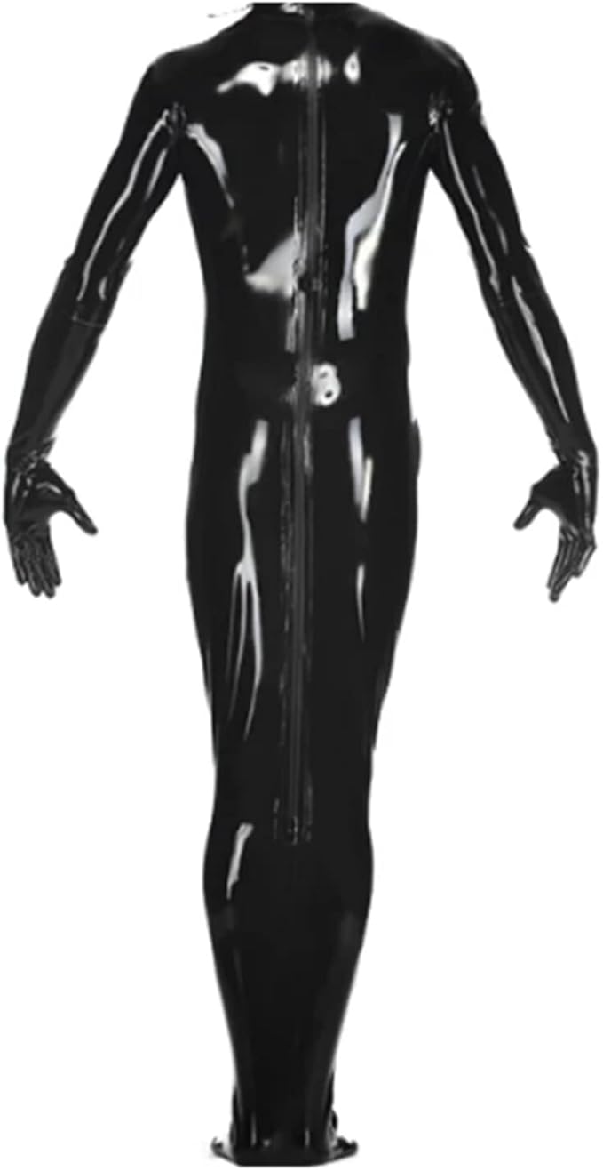 Black Latex Sleeping Bag Body Bag Crotch and Back Zipper Rubber Tight Sleep Sack