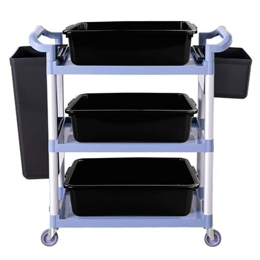 Teyyvn 13 L Plastic Bus Box Commercial Wash Basin Tote Box 4-Pack Black