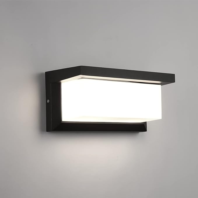 Outdoor Wall Lights Black Wall Sconce Ip65 Waterproof Outdoor Light Fixtures Wall Mount Outside Lights for House Garden Front Bathroom Garage (B1063-6500K-1Pack)