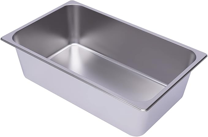 6 Pack Full Size Stainless Steel Steam Hotel Pan 20.87x12.99x6in Steam Table Pan Food Service Pan for Party Kitchen Restaurant Hotel