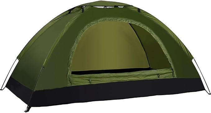 Camping Tent Double Door Portable Tent With Shelters Carry Bag 1 To 2 Persons Lightweight Waterproof Camping Hiking Tent Perfect For Backpacking And Camping(2 person Army Green)