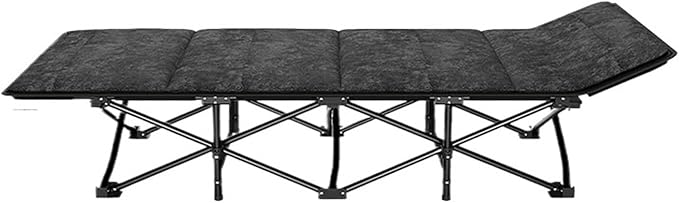 Folding Camping Cot Portable Ultralight Camping Bed Outdoor Fishing Assisted Recliner Foldable Single Person Simple Bed Tourism Equipment(66X188 black2)