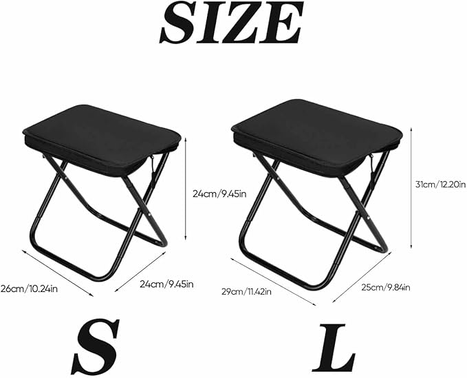2-in-1 Outdoor Folding Chair &amp Bag Foldable Backpack Stool Portable Mini Outdoor Camping Fishing Folding Seat with Adjustable Shoulder Strapfor Hiking Picnics Outdoor Barbecue (Beige S)