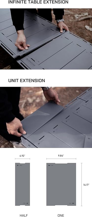 BUENOFE IGT Foldable Camping Table – Portable Outdoor Table with Steel Frame – Easy Setup and Space-Saving Design (Gray)