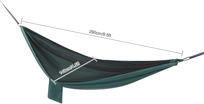 Camping Hammock with Mosquito Net and Rain Fly Tarp200kg Load CapacityLightweight Portable Hammock for BackpackingHikingand Travel-Black/Blackish Green