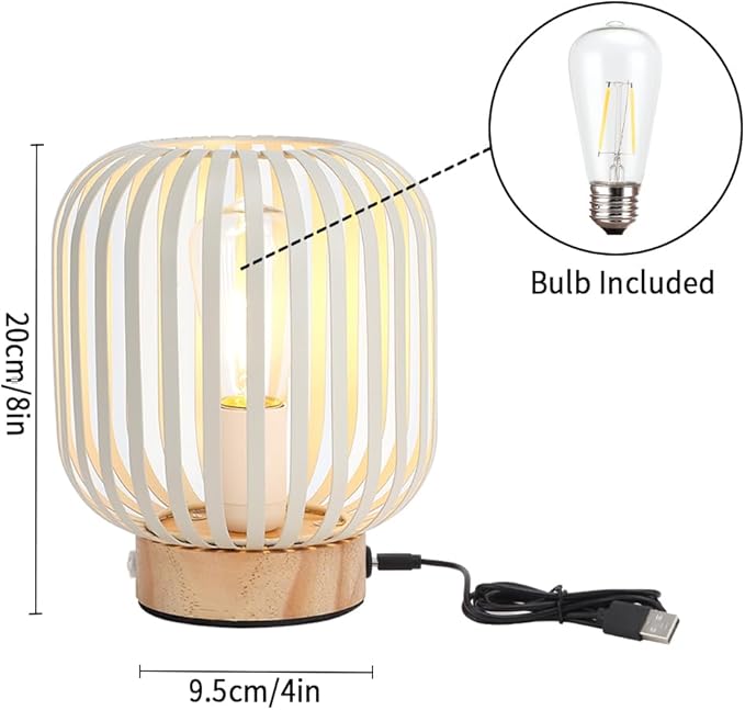 JHY DESIGN Touch Bedside Table Lamp Metal Cage LED Lantern Rechargeable Battery Powered Lamp with LED Bulb Cordless Accent Lamp for Weddings Parties Patio Events for Indoors Outdoors(Cylinder)