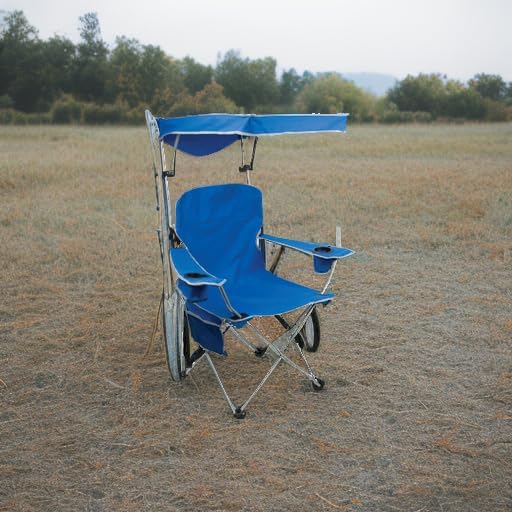 Quik Shade Full Size Shade Folding Chair for Camping Polyester Arm Rest|Foldable Royal Blue 2'L x 3'W x 4.3'H (160048DS)