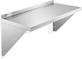 KUTLER Stainless Steel Shelf - 12 x 24 NSF Commercial Wall Mount Shelves with Backsplash Floating Metal Shelving for Restaurant Kitchen Home
