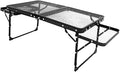 Small Folding Table Adjustable Height Grid with Mesh Desktop Folding Camping Table Barbecue Table for Travel Car Garden Beach Hiking camping table Wilderness camping table Outdoor camping tab