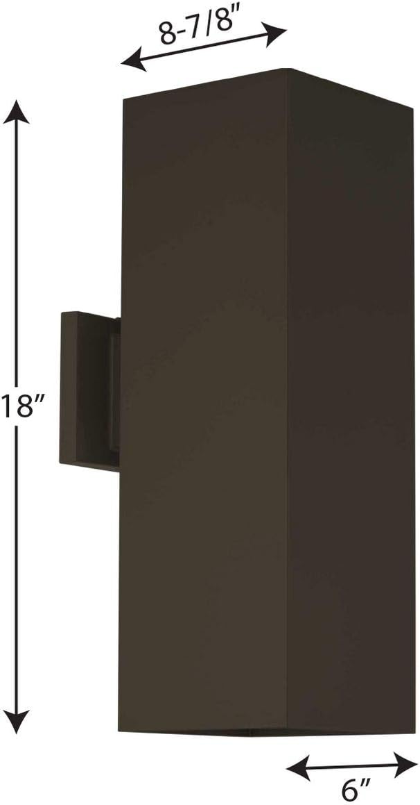 Square Collection 6 Aluminum Outdoor Up/Down Wall Lantern Light Antique Bronze
