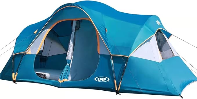 UNP Camping Tent 10-Person-Family Tents Parties Music Festival Tent Big Easy Up 5 Large Mesh Windows Double Layer 2 Room Waterproof Weather Resistant 18ft x 9ft x78in