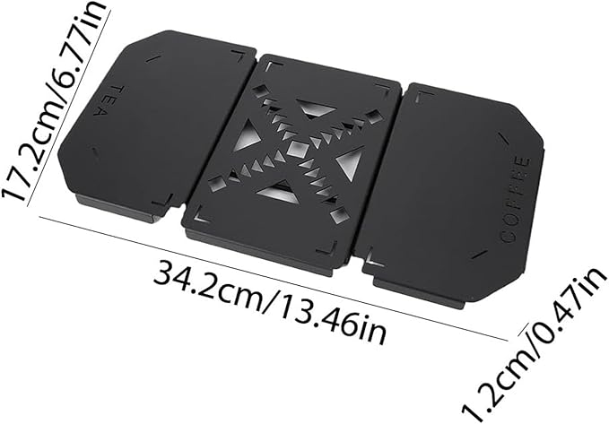 POCREATION Portable Folding Table Aluminum Alloy with Wood Top Foldable Camping Table for Outdoor Travel Coffee Station