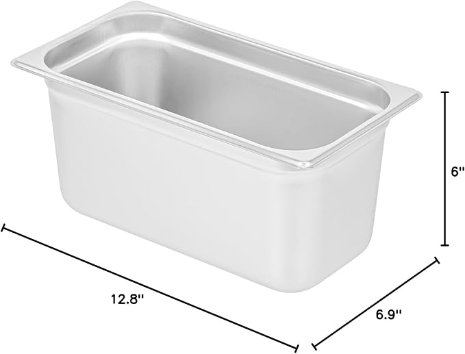 Restaurantware-Kitchen Tek 1/3 Size Steam Table Pan 1 Anti-Jam Steam Pan - Lid Sold Separately 6â€ Deep 24 Gauge Stainless Steel Freezable For Catering Event And Party