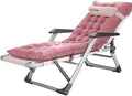 Deck Chair Lounge ChairFolding Chair Lunch Break Lazy Couch Balcony Leisure Home Back Summer Portable 178x52x33cm Pink