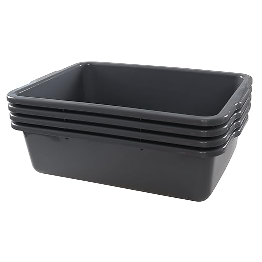 Kiddream 34 Liters Large Commercial Bus Tubs Plastic Bus Box Trays Set of 4