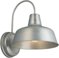Design House Mason Farmhouse Gooseneck Barn Light Outdoor Exterior Porch or Patio Wall Light Fixture Galvanized Gray Paint 10 Inch Diameter 1-Pack 579383