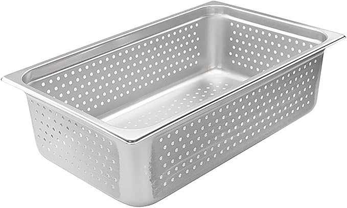 Winco Full Size 6 Deep Metal Food Pan/Steam Table Pan Perforated 22 Gauge