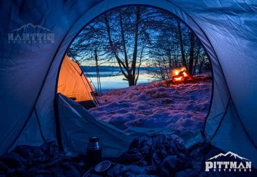Pittman Outdoors PPI-POPUP4X Instant Set-up 4 Person Pop-up Tent with Large Mesh Window 9.02’ x 6.6’ x 3.2’ (Height) Red