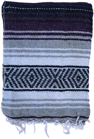 Authentic Mexican Falsa Blanket Perfect for YogaBeach CampingPicnic Car seat Cover Home Throw Decor(Purple)