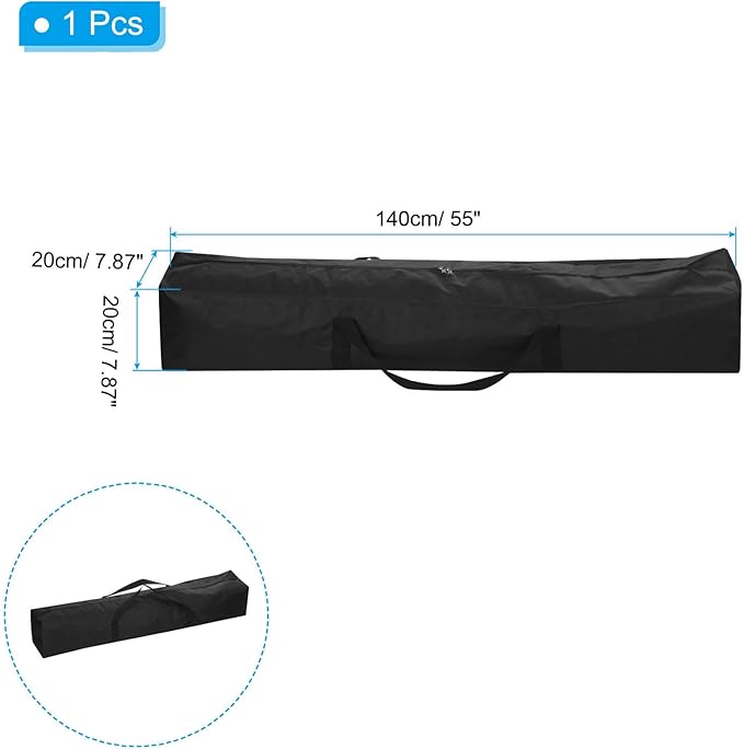 PATIKIL 55 Inch Camp Chair Replacement Bag Nylon Foldable Carrying Bag Zippered Bag with Shoulder Strap for Camping Tent Travel Black