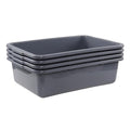 4-Pack 32 L Large Bus Tubs Commercial Tote Box Plastic Bus Box Grey Restaurant Wash Basin/Dish Washing Tub for Kitchen Organization/Storage