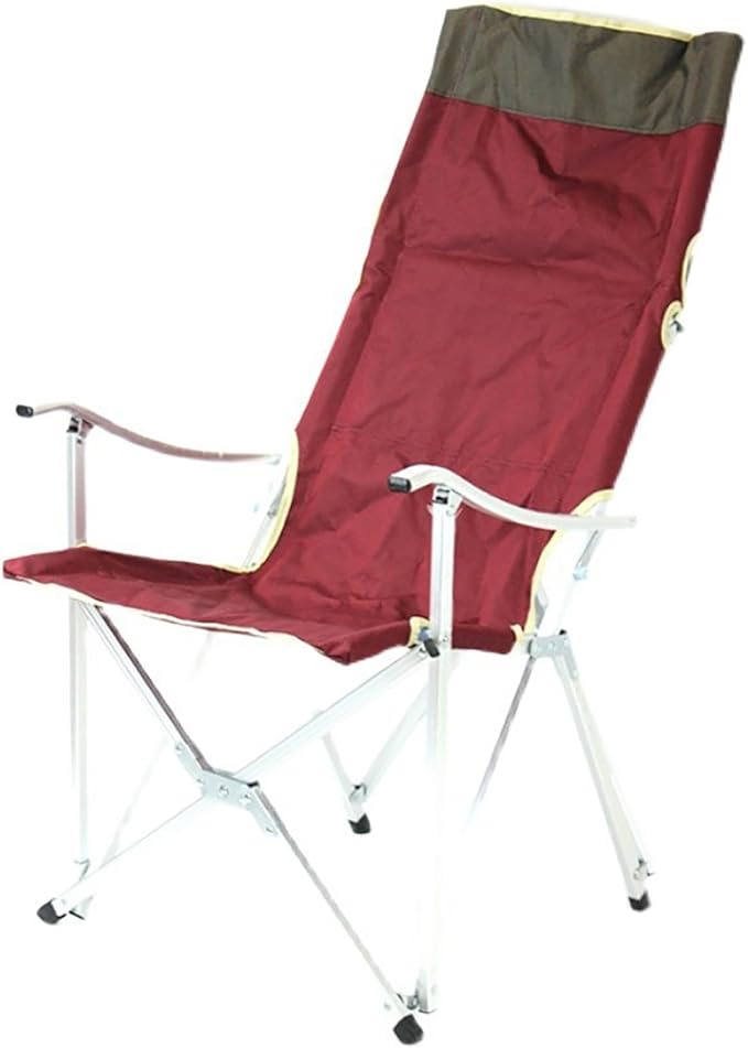 Portable Folding Camping Chair Lightweight Aluminum Frame Oxford Cloth Seat Compact with Carry Bag for Beach Picnic Fishing Hiking Outdoor Travel red
