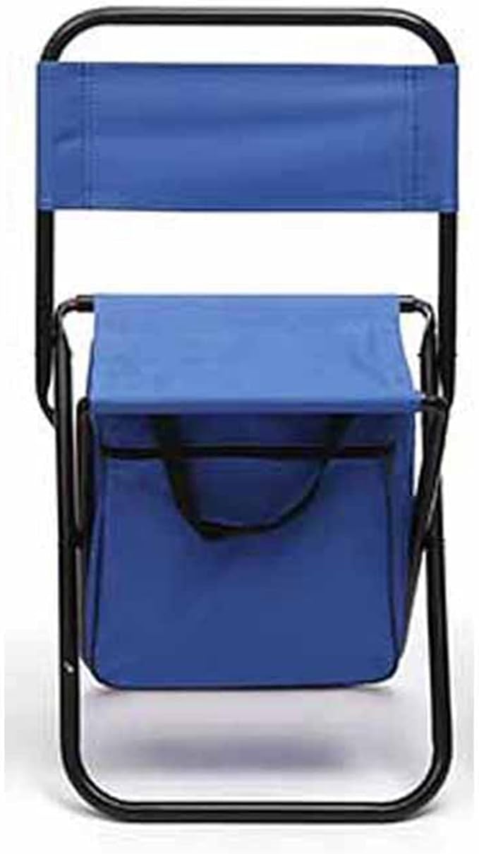 Strong Bearing Capacity Folding Chair Comfortable Fabric Armchair with Storage Pocket Bag Fishing Chair for Camping Fishing Outdoors Portable Lightweight (Blue)
