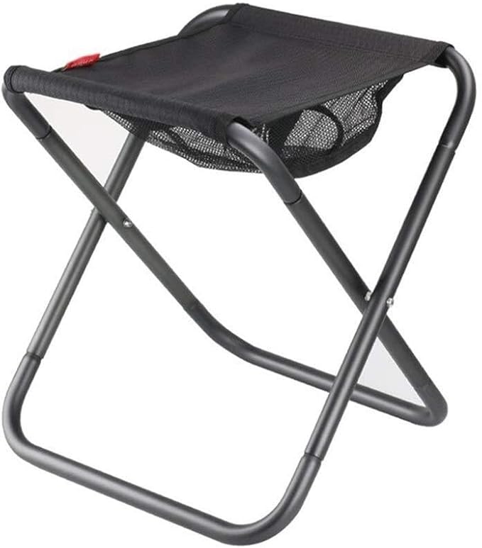 Portable Folding Camping Stool with Storage Mesh Pocket Compact &amp Lightweight Ideal for Outdoor Activities - 31x36x40CM