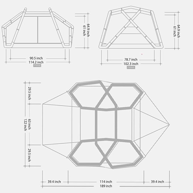 2025 Upgraded Crab 4P Canvas Inflatable Camping Tent with Rainfly Pump Groundsheet TPU Door Easy Setup Blow Up Air Tent for Camping Air Tent with Mesh Skylight Windows&ampDoors