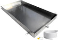 304 Stainless Steel AC Drain Pan with Flexible Hose 4 Height Leakproof Design Welded Lugs Perfect for Air Conditioners Kitchens and Plants (90x60cm / 36x24in)