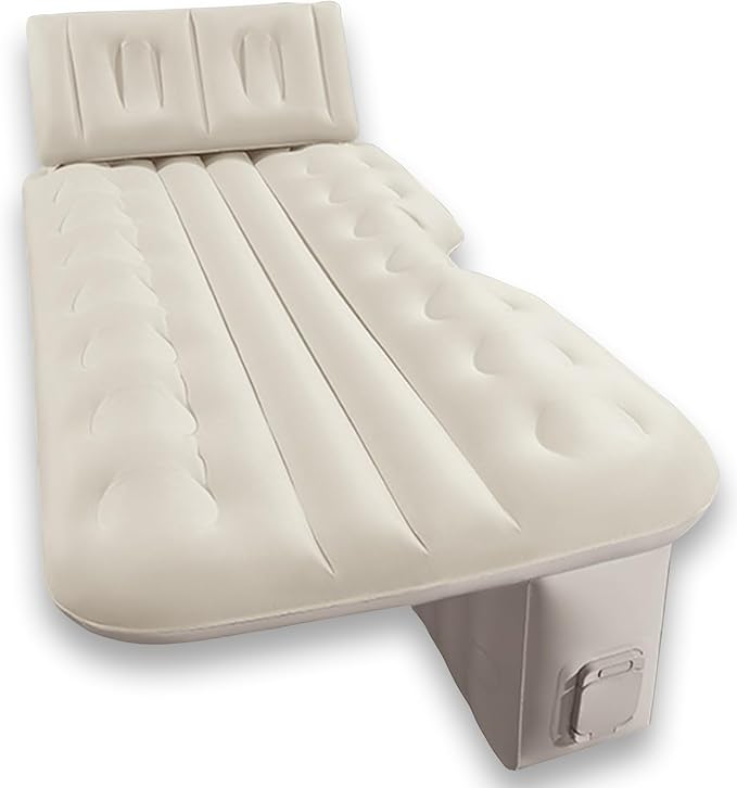 Car Back Seat Air Mattress Compatible with Nissan Frontier PRO-4X Pickup Truck 2020-2025 Inflatable SUV Mattress with Pillow Portable Travel Camping Sleeping Pad for CarBeige
